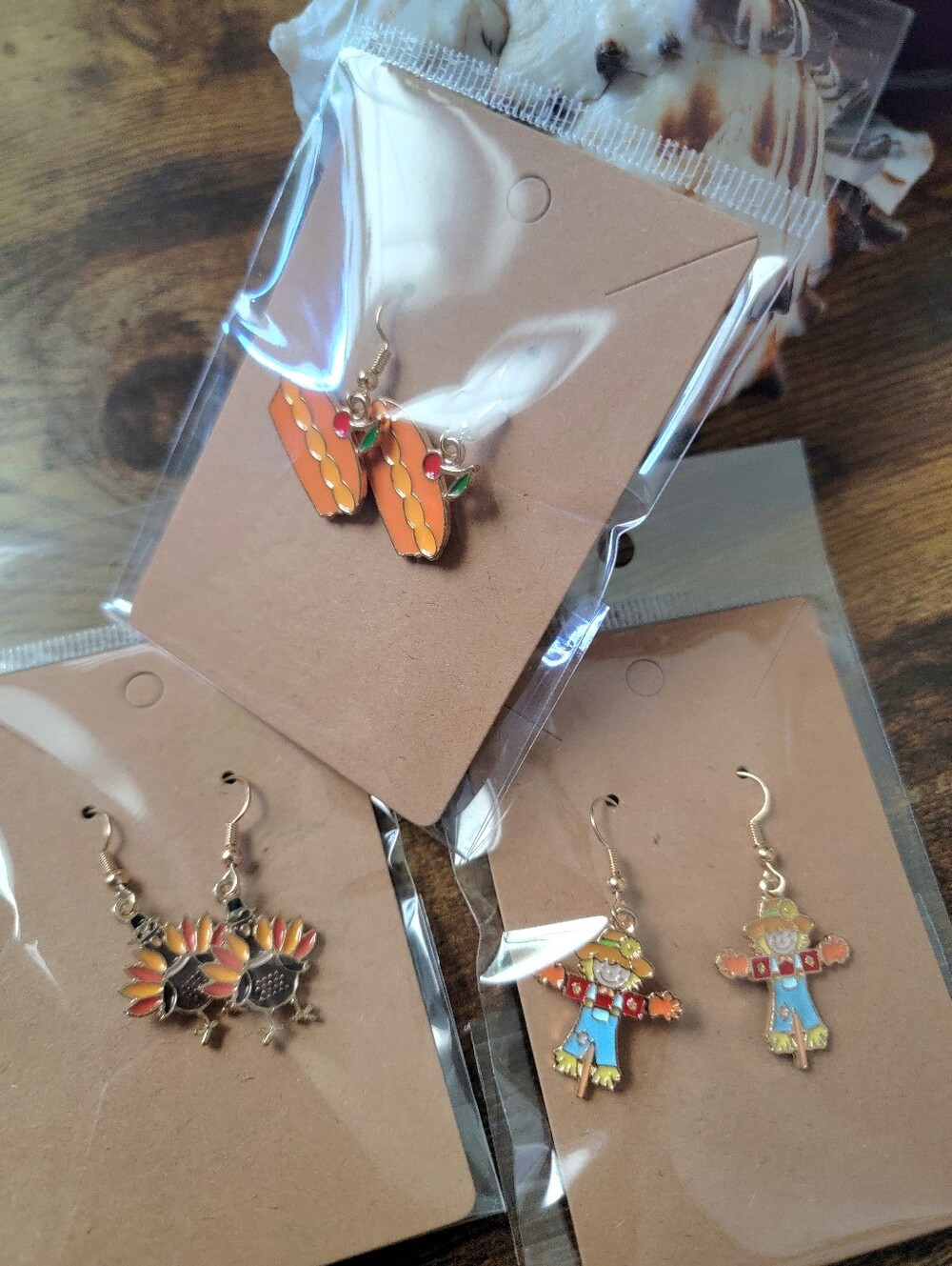 3pcs Fall Earrings Orange Pumpkin Earrings - Unbranded Cute Fall Accessory